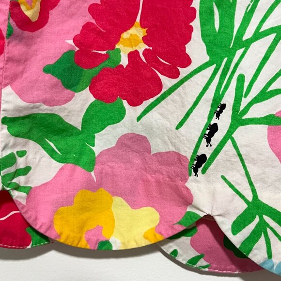 Lilly Pulitzer Womens Linnie Skirt Ants on Parade Floral Size 4 Scalloped Garden - Picture 3 of 7